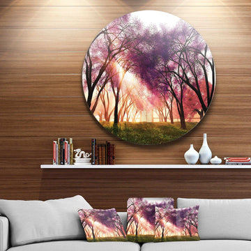 Cherry Blossoms Japan Garden - Landscape Metal Circle Wall Art